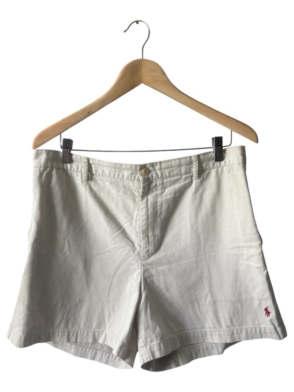 Vintage 90s Polo Ralph Lauren Sport Cotton Chino Shorts Size 14 Beige Khaki